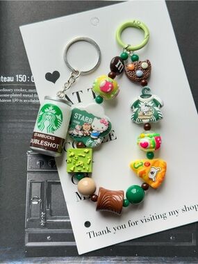 Starbucks Green Bag Charm Keychain